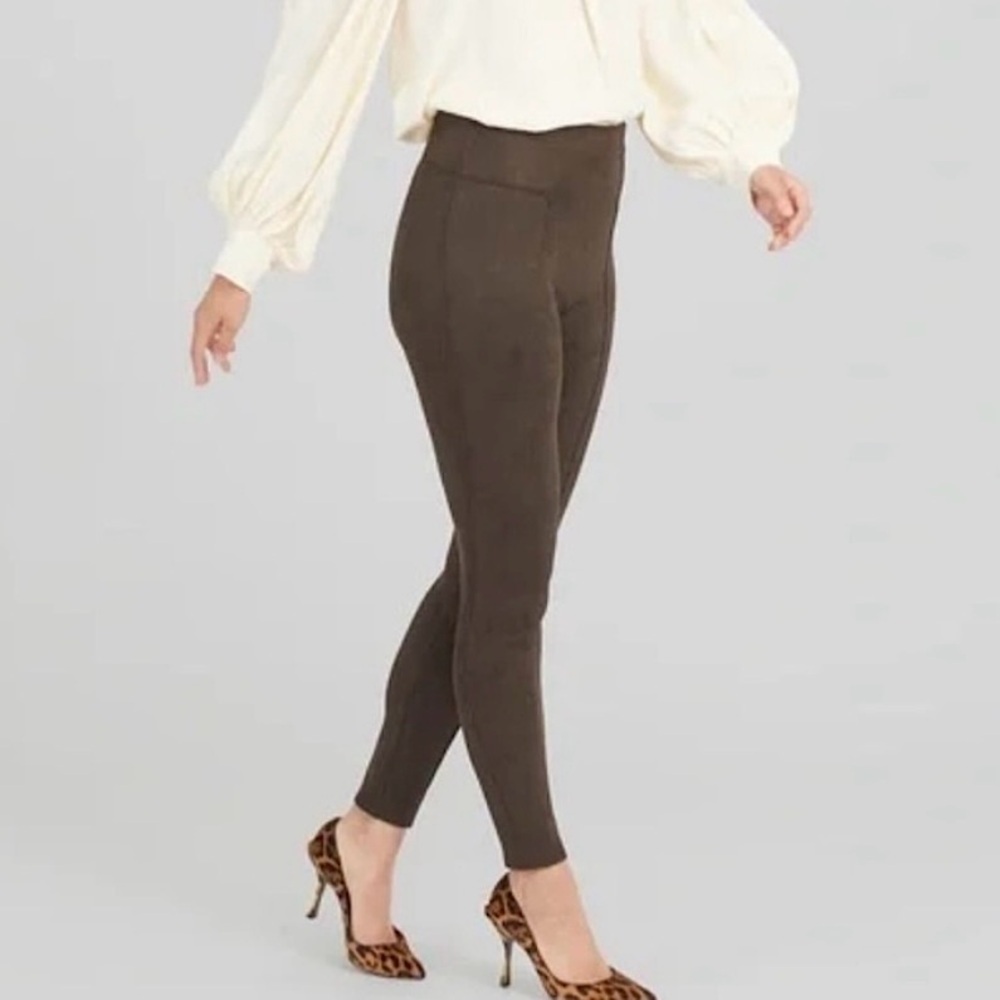 Spanx Women’s Faux‎ Suede Leggings in Chocolate Brown Size XS